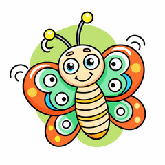 Illustration of butterfly outline white on background vector stock illustration