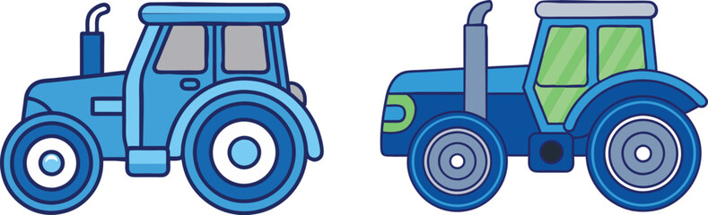 Tractor Vector Illustration - Logo Icon, Line Art, Outline, Silhouette Clipart Design