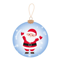 Christmas ball decoration Santa with snow around