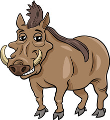 warthog animal character cartoon illustration