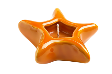 Orange Star Shaped Candle