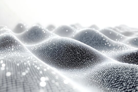 A minimalist photo of a binary code landscape with soft light.