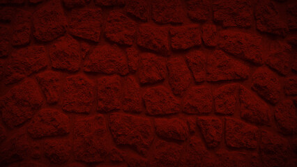 4K stone wall texture with a deep red gradient overlay, offering a bold and intense background. Ideal for dramatic wallpapers, banners, and architectural designs