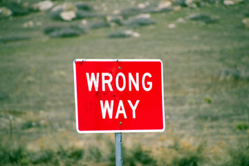 wrong way sign