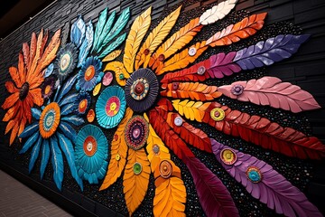 Native American Day with a gathering of tribes, depicted in an artwork where different tribes come together to celebrate, sharing their dances, songs, and stories in a vibrant display of cultural