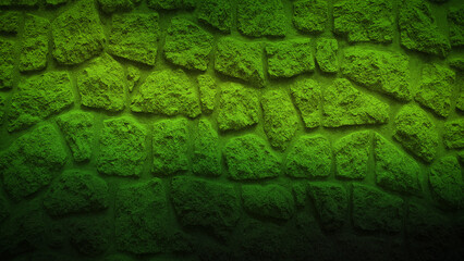 Vivid green gradient stone wall background, perfect for 4K wallpapers, banners, and backdrops, adding a natural and fresh feel to any design