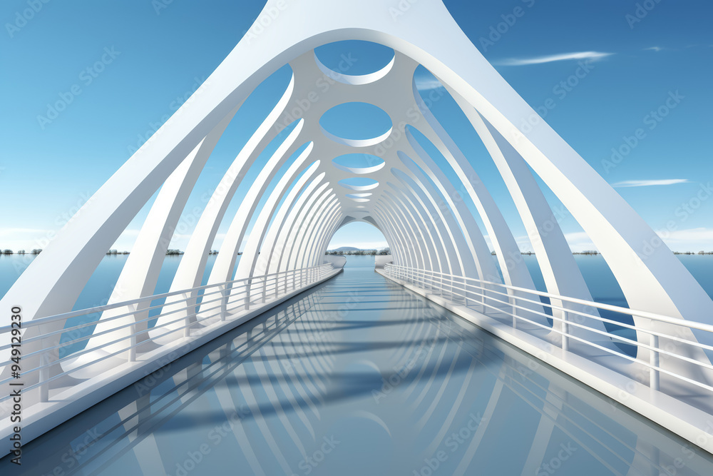Aufkleber a bridge connecting two different worlds. concept of unity and connection. generative ai.