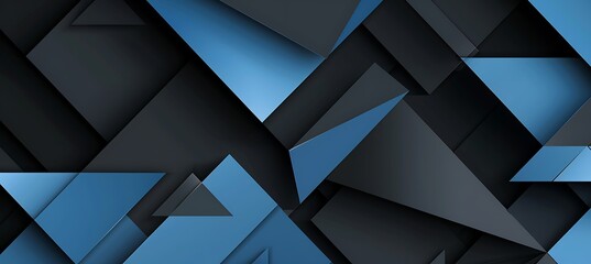Fototapeta premium A Tech-Inspired Geometric Abstract Black and Blue Background