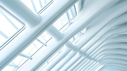 Naklejka premium Steel roof trusses overlapping triangular structures