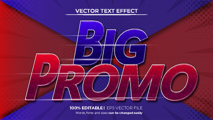 Big promo 3d editable vector text effect premium style