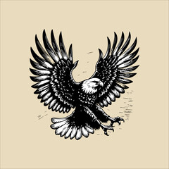 black and white tattoo eagle