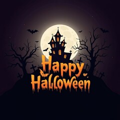 Halloween Spooky Background - Halloween Banners for Social Media with Happy Halloween Text
