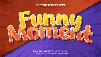 Editable text effect funny moment 3d cartoon template style premium vector