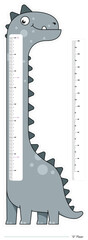 Printable dinosaur height chart for child's rooms. This height chart is designed as a fun wall decor and a tool for measuring kids' height.