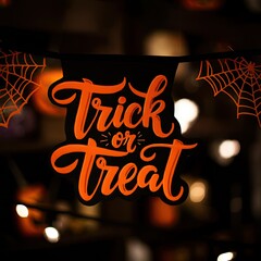 Trick or Treat, Halloween Spooky Background or Banner for Social Media