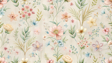 Seamless soft linen fabric texture in pastel shades, realistic patterns, natural colors, soft lighting