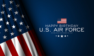 US Air Force Birthday September 18th Background Vector Illustration