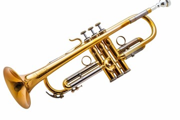 Fototapeta premium Brand new trumpet isolated on white background