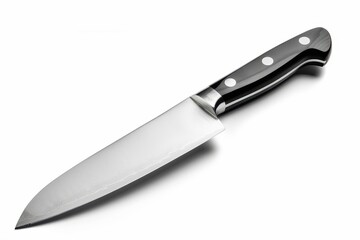 Chef s knife with plastic handle white background