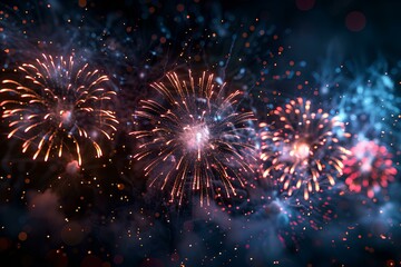 A bunch of fireworks that are in the sky