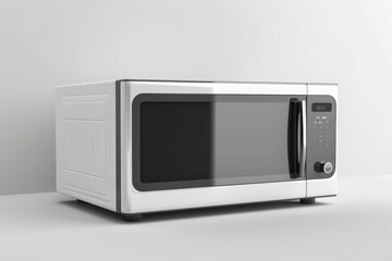 Obraz premium Contemporary microwave on bright backdrop