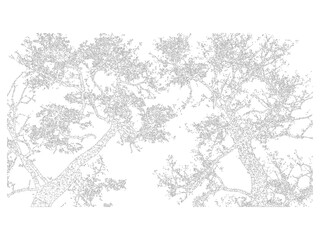 Obraz premium tree on sky abstract texture dot vector art
