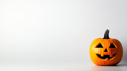 Fête d'Halloween. Décorations d'Halloween, chauves-souris, fantômes, citrouilles, araignées, squelettes sur fond blanc