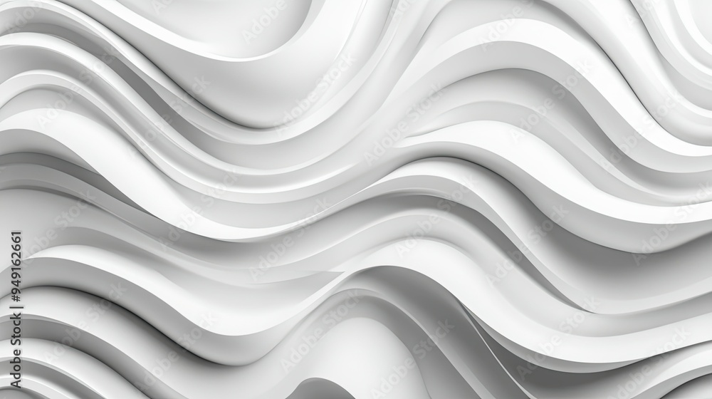 Aufkleber wavy lines in varying thicknesses on a white background, presenting an abstract and artistic minimal