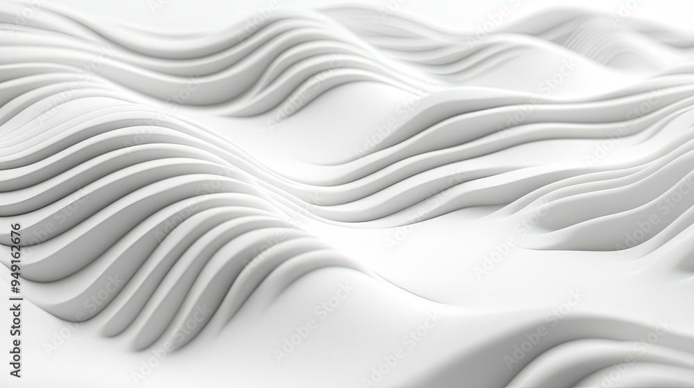 Aufkleber wavy lines in varying thicknesses on a white background, presenting an abstract and artistic minimal