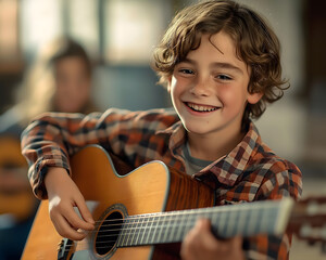 child playing guitar