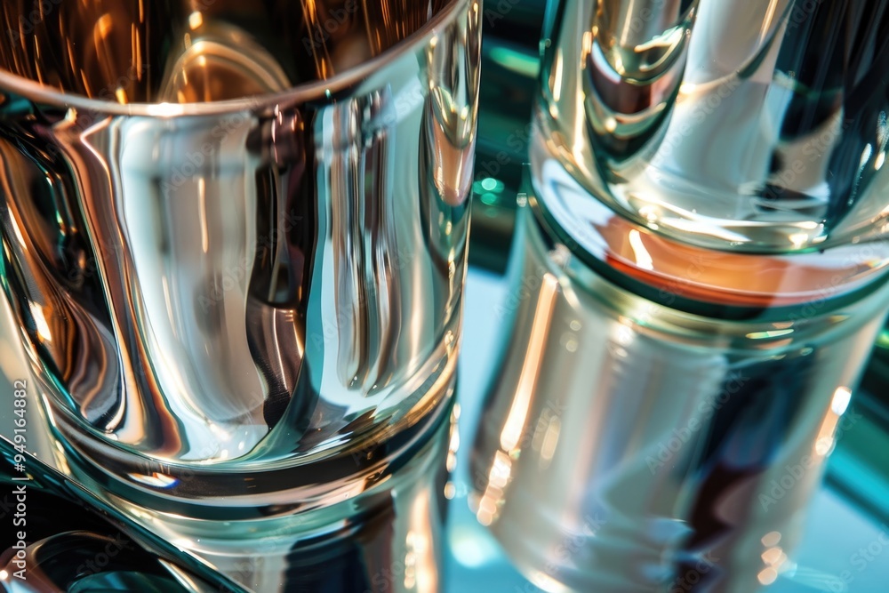 Poster a close-up view of a glass containing several spoons, great for use in kitchen-themed images or as a