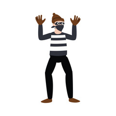 caught thief pose flat illustration