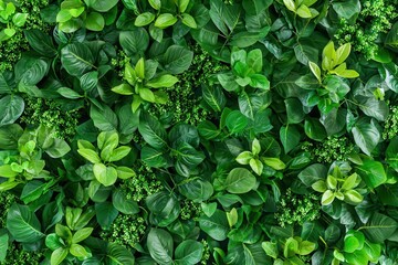 Obraz premium Living wall filled with plants in an urban apartment, improving air quality and reducing energy use, sustainable living, green living spaces