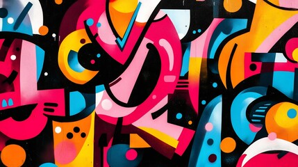 Vibrant street artinspired design with graffitistyle typography and bold clashing colors