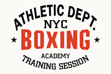Boxing typography, Athletics typography slogan, athletic apparel design graphic print, NYC Vintage Print for sportswear apparel, Sport wear typography emblem collection.eps
