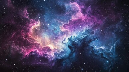 Fototapeta premium Cosmic Nebula with Stars and Space Dust