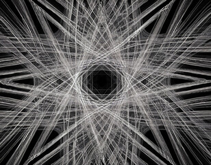 Obraz premium Intricate Geometric Fractals Abstract Digital Symmetry in Complex Mathematical Patterns