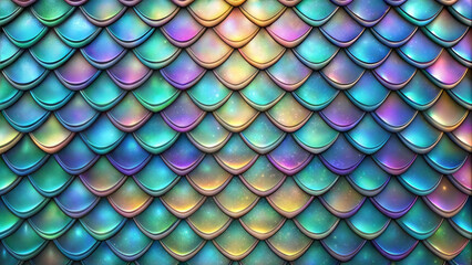 Seamless Iridescent Scales with Shifting Hues Texture, Realistic Patterns, Natural Colors, Soft Lighting, High Resolution