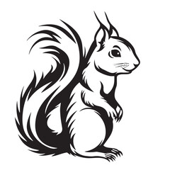  Squirrel Vector Images Black and White Illustration of a Playful Squirrel on a Clean White Background for Design