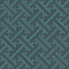 Seamless Sayagata ornament. Repeated interlocking keys background. Oriental pattern. Window tracery image. Ancient ethnic mosaic. Geometric digital paper. Ethnical textile print.