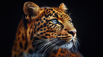 Obraz premium Majestic Leopard with Striking Blue Eyes