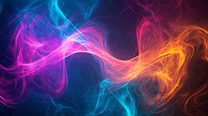 Dynamic Abstract Neon Light Swirls in Vibrant Motion Design