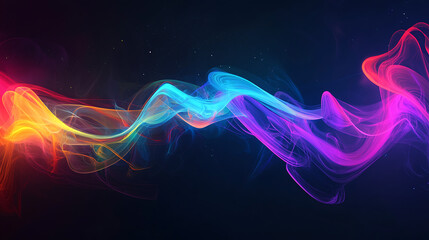 Fototapeta premium Colorful Light Waves Abstract Background, digital art