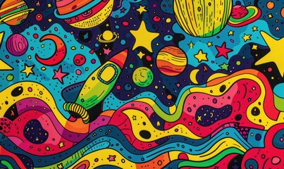 Psychedelic Space Illustration