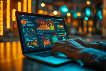 Data Analysis on Laptop Screen: Business Insights and Growth