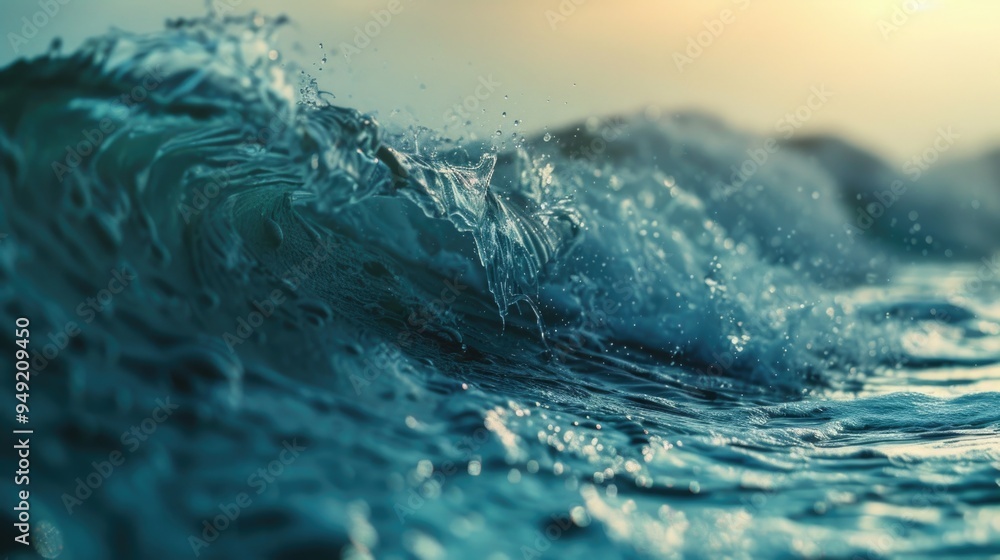 Poster a close-up view of a wave in the ocean