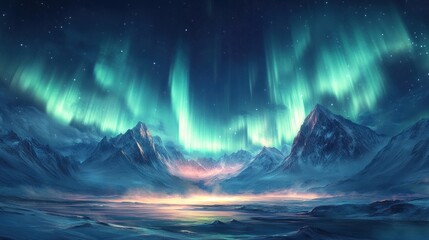 Fototapeta premium A beautiful landscape with mountains and a lake.