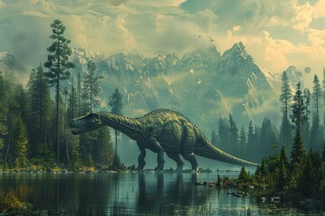 Jurassic Giants in a Timeless Background Design