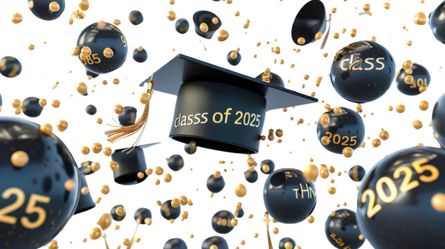 Class of 2025 Vector text for graduation design isolated on white background