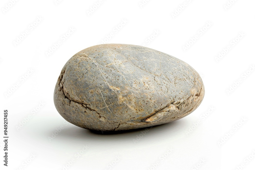 Poster a large rock sits on a white surface, perfect for use in illustrations or designs where texture and 